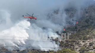 Μεγάλη πυρκαγιά στη Νέα Πέραμο, διακοπή κυκλοφορίας από την Ελευσίνα μέχρι τη Νέα Πέραμο