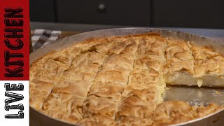 Εύκολη Τυρόπιτα (Επαγγελματική Γέμιση)How To Make Tiropita | Greek Feta Cheese Pie Live Kitchen