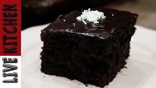 Αφράτη Σοκολατόπιτα!!(Χωρίς Μίξερ) - Chocolate Cake Recipe Live Kitchen