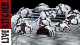 Σοκολατένια μπισκότα κρακελέ ) Chocolate Crinkle Cookies Recipe