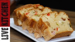 #1 ASMR Το πιο αφράτο Αλμυρό Κέικ !!Fluffy cake with cheese  & Peppers Live Kitchen