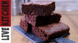 Εύκολο brownies ( Χωρίς Μίξερ }The Perfect Fudgy Brownie no mixer Live Kitchen