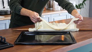 Πως ανοίγουμε χωριάτικο φύλλο για πίτες (ΕΠΑΓΓΕΛΜΑΤΙΚΗ ΣΥΝΤΑΓΗ) - Phyllo Dough Step by Step Γαστρονομία Ελληνική
