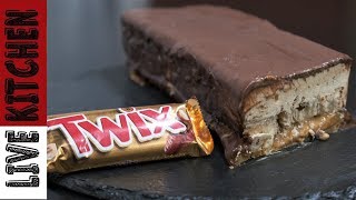 Δροσερό Παγωτό Twix | Τούρτα παγωτό Twix  ✅ TWIX ICE CREAM RECIPE | Live Kitchen