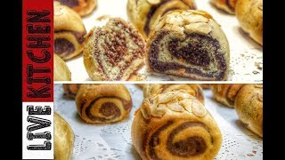 Δίχρωμα γλυκά ψωμάκια | Süßes Brot Farben | Sweet bread two colors Live Kitchen