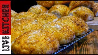 Αφράτα #Κασεροψωμάκια με Ζαμπόν" - Super Fluffy  Cheese Dinner Rolls!