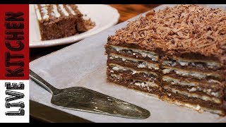 Εύκολος κορμός ψυγείου - (Με λίγα υλικά) No Bake Biscuit Cake with Pudding Recipe