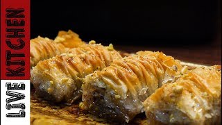 Νηστίσιμο Σαραγλί -  Μπακλαβαδάκια - Baklava Rolls - Vegan - ( burma baklava )