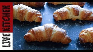 Σπιτικά κρουασανάκια βουτύρου!! - Homemade Croissants Recipe - Live Kitchen