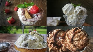 4 Συνταγές για ΕΥΚΟΛΟ Σπιτικό Παγωτό - Homemade Ice Cream 4 Ways Γαστρονομία Ελληνική