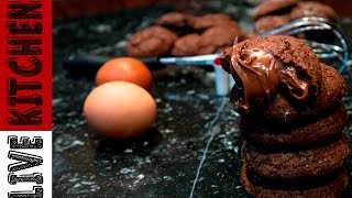 Μπισκότα σοκολάτας με γέμισή πραλίνα - Chocolate cookies praline-Live kitchen