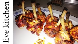 chicken lollipops λαχταριστό  κοτόπουλο κοπανάκια BBQ Sauce  LIVE KITCHEN