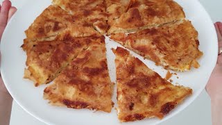 SADECE 1 YUFKA İLE TAM 8 KİŞİLİK ✅ 5 DAKİKADA TAVADA  MUHTEŞEM BÖREK HAZIRLADIM, KOLAY BÖREK👌