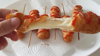 BİZ BUNA BAYILDIK🔝 ANINDA BİTEN ÇOK PRATİK 5 DAKİKADA HAZIRLAYACAĞINIZ KAHVALTILIK-Cheese Corn Dog