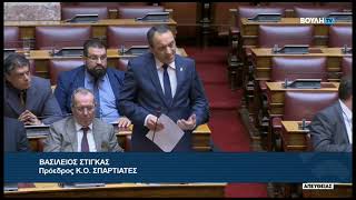 Δευτερολογία του Προέδρου, Βασίλειου Στίγκα, για την κύρωση του Προϋπολογισμού 2024