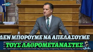 Άδωνις Γεωργιάδης: «Δεν μπορούμε να απελάσουμε τους λαθρομετανάστες»