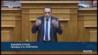 Η απάντηση του Προέδρου, Βασίλη Στίγκα στην αντικoινoβoυλευτική συμπεριφoρά του Κ. Βελόπουλου