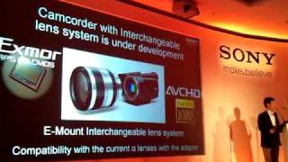 Sony E-Mount Camcorder prototype interchangeable lenses