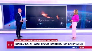 Φωτιά σε εργοστάσιο τροφίμων στη Λαμία: Video καταγράφει 2 αυτοκίνητα των εμπρηστών Ελληνική - SKAI.gr