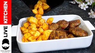 💯Τα πιο ζουμερά Μπιφτέκια με τραγανές Πατάτες στο Air Fryer (+Διαγωνισμός!)🔥