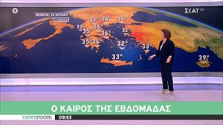 Πρόγνωση καιρού από την Χριστίνα Σούζη | newsroom | 22/07/2024 Ελληνική - SKAI.gr