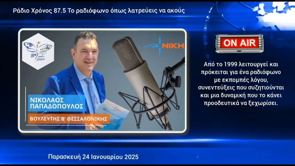 Ραδιοφωνική συνέντευξη του Νίκου Παπαδόπουλου στο ράδιο Χρόνος Κομοτηνής (24/1/2025)