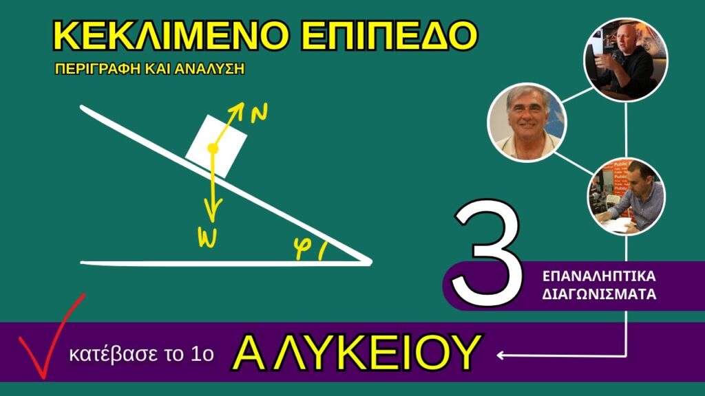 Κεκλιμένο Επίπεδο | και το Επαναληπτικό Διαγώνισμα της Α΄ Λυκείου !